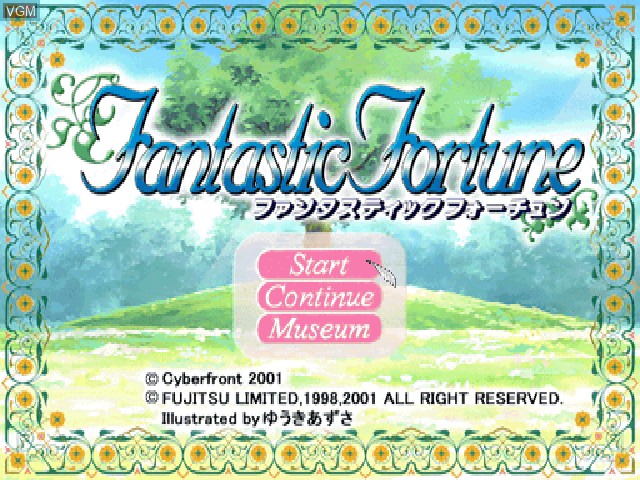Title screen of the game Fantastic Fortune on Sony Playstation