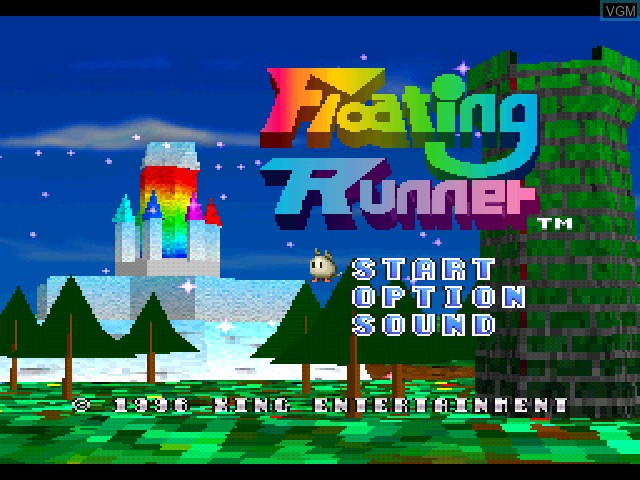 Title screen of the game Floating Runner - 7-tsu no Suishou no Monogatari on Sony Playstation
