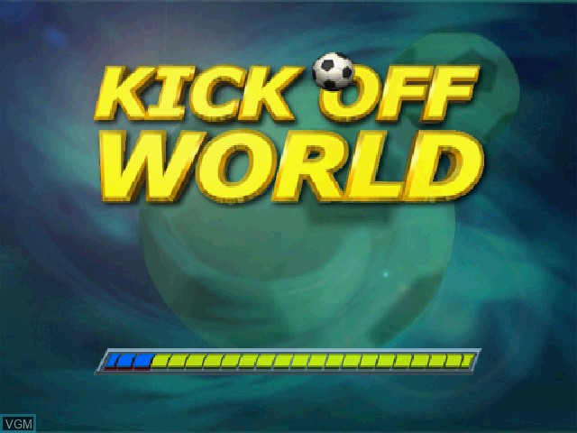 Title screen of the game Kick Off World on Sony Playstation