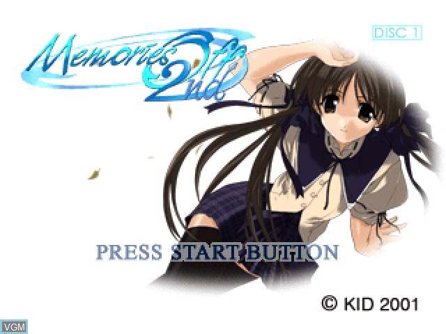 Title screen of the game Memories Off 2nd on Sony Playstation