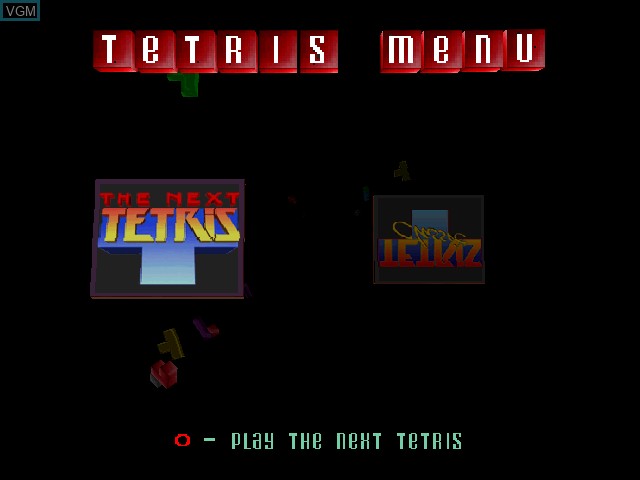 Title screen of the game Next Tetris DLX, The on Sony Playstation