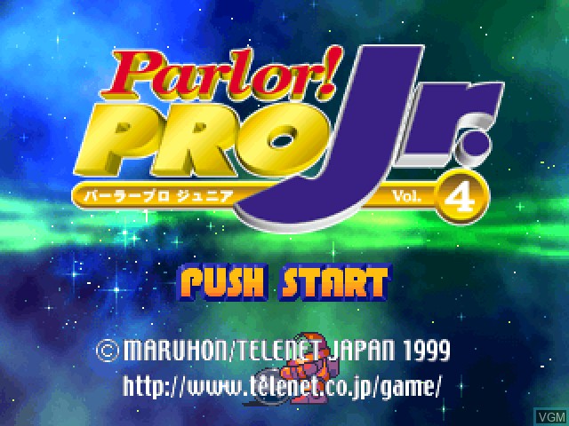 Title screen of the game Parlor! Pro Jr. Vol. 4 on Sony Playstation