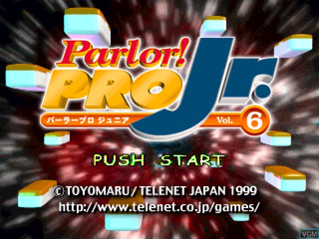 Title screen of the game Parlor! Pro Jr. Vol. 6 on Sony Playstation