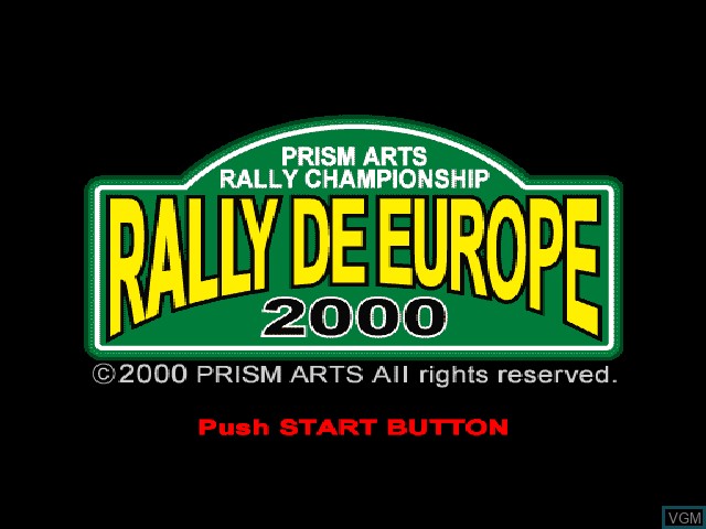 Title screen of the game Rally de Europe on Sony Playstation