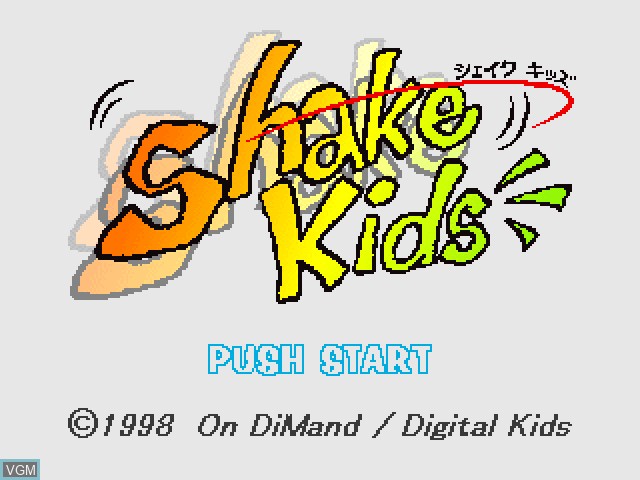 Title screen of the game Shake Kids on Sony Playstation