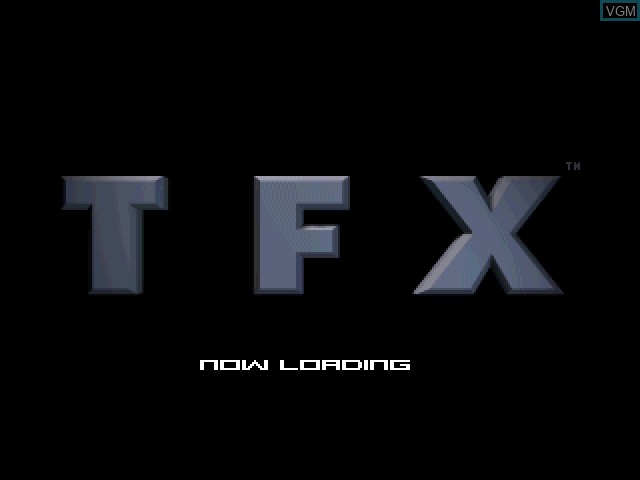 Title screen of the game TFX on Sony Playstation