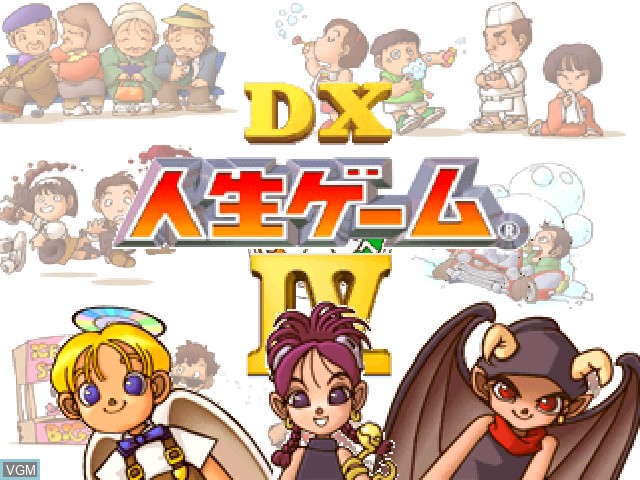Title screen of the game DX Jinsei Game IV on Sony Playstation