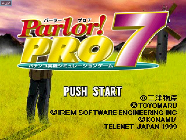 Title screen of the game Parlor! Pro 7 on Sony Playstation