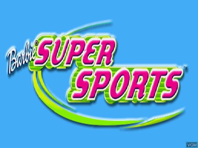 Title screen of the game Barbie Super Sports on Sony Playstation