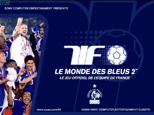 Title screen of the game Monde des Bleus 2, Le on Sony Playstation