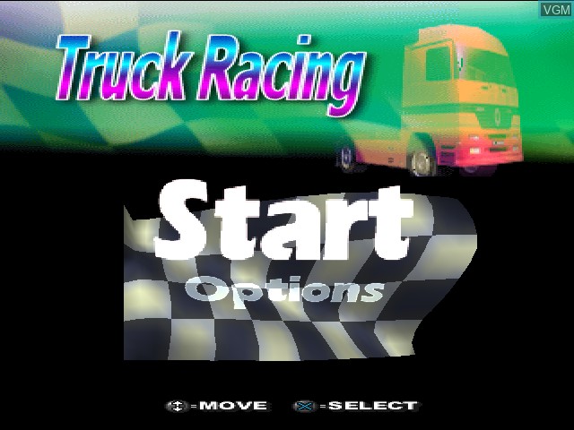 Title screen of the game Truck Racing on Sony Playstation