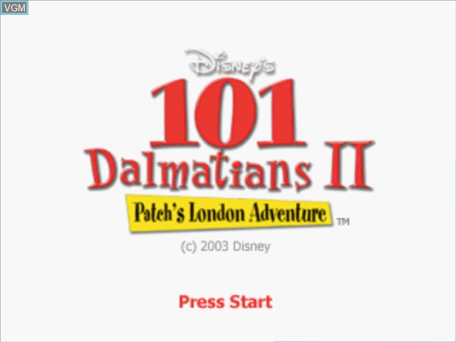 Title screen of the game 101 Dalmatians II - Patch's London Adventure on Sony Playstation