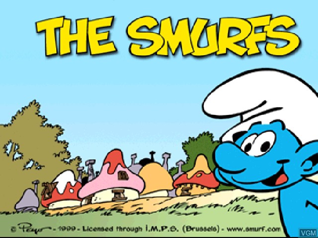 Title screen of the game Smurfs, The on Sony Playstation