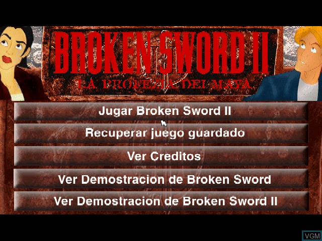 Title screen of the game Broken Sword II - Las Fuerzas del Mal on Sony Playstation