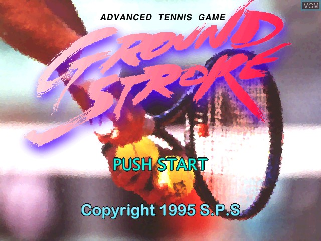 Title screen of the game Ground Stroke - Advanced Tennis Game on Sony Playstation