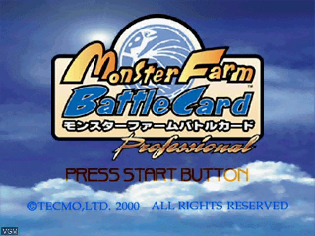 Title screen of the game Monster Farm Battle Card on Sony Playstation