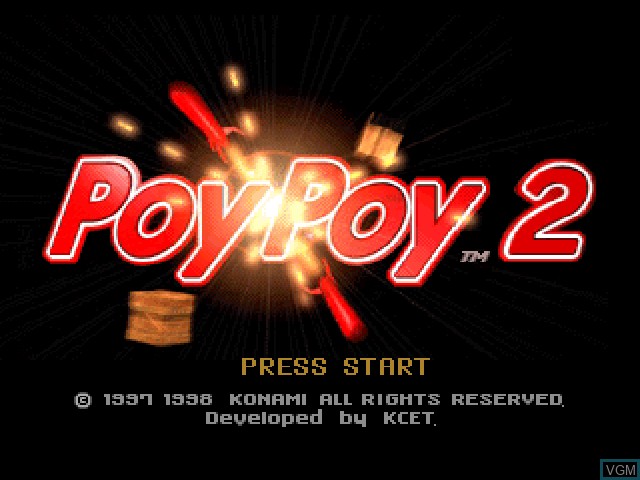 Title screen of the game Poy Poy 2 on Sony Playstation