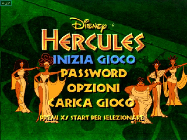 Title screen of the game Disney Action Game Disney Presenta Hercules on Sony Playstation
