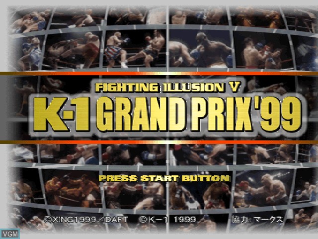 Title screen of the game Fighting Illusion V - K-1 Grand Prix '99 on Sony Playstation