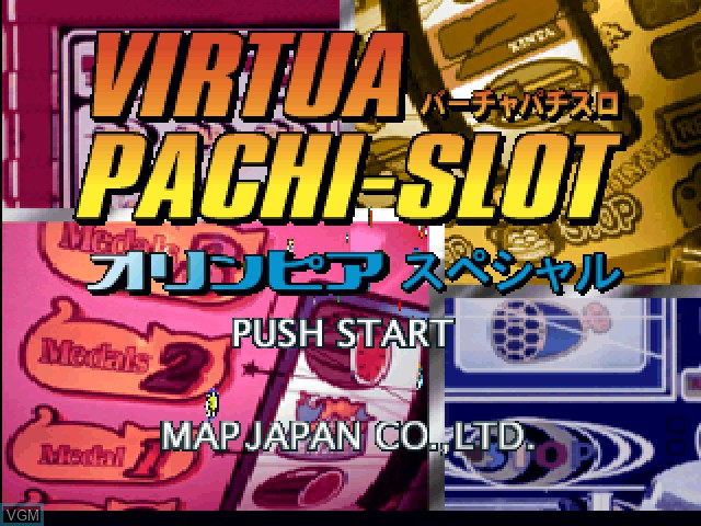 Title screen of the game Virtua Pachi-Slot Olympia Special on Sony Playstation
