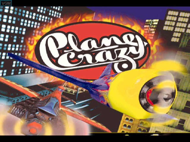 Title screen of the game Plane Crazy on Sony Playstation