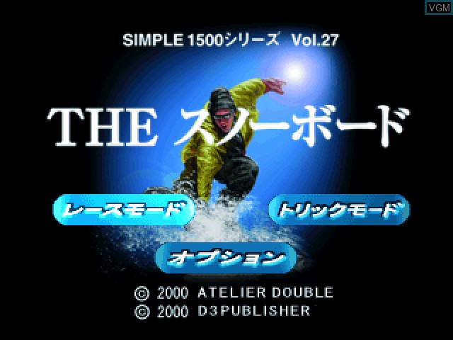Title screen of the game Simple 1500 Series Vol. 27 - The SnowBoard on Sony Playstation