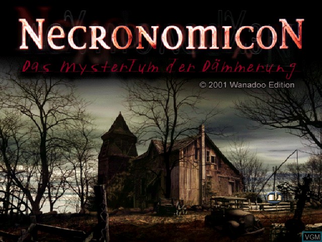 Title screen of the game Necronomicon - Das Mysterium der Daemmerung on Sony Playstation