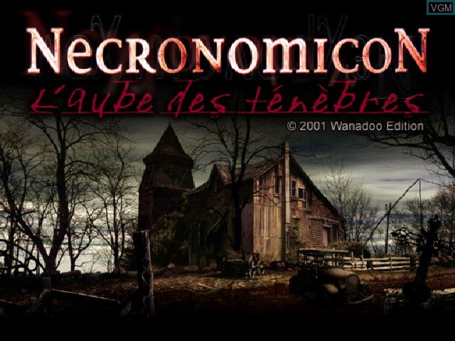 Title screen of the game Necronomicon - L'Aube des Ténèbres on Sony Playstation