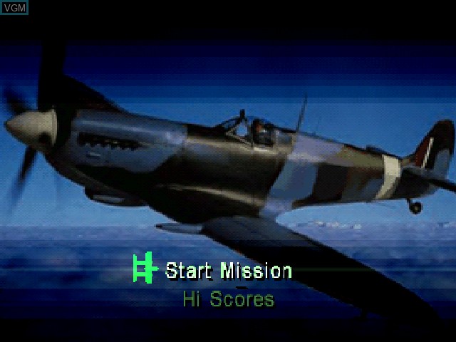 Title screen of the game Flying Squadron on Sony Playstation