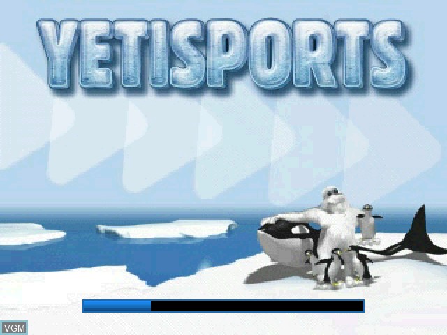 Title screen of the game Yetisports Deluxe on Sony Playstation