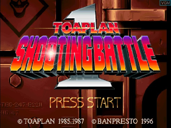 Title screen of the game Toaplan Shooting Battle 1 on Sony Playstation