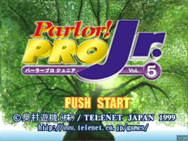 Title screen of the game Parlor! Pro Jr. Vol. 5 on Sony Playstation