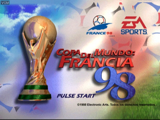 Title screen of the game Copa del Mundo - Francia '98 on Sony Playstation