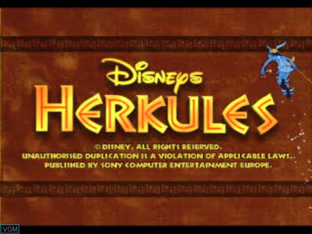 Title screen of the game Disneys Action Spil med Herkules on Sony Playstation