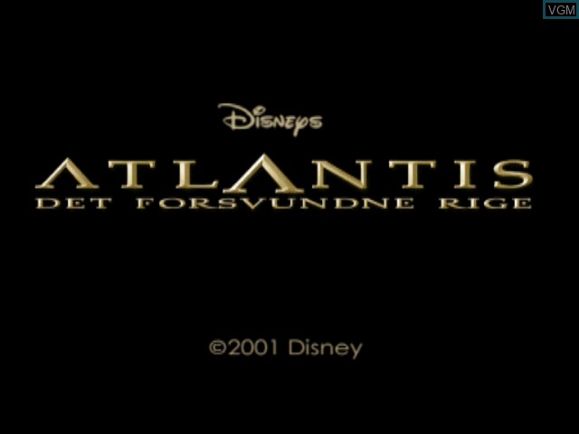 Title screen of the game Atlantis - Det Forsvundne Rige on Sony Playstation