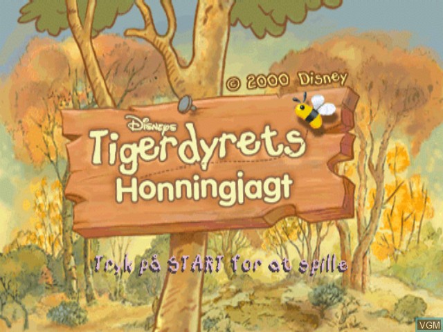 Title screen of the game Tigerdyrets honningjagt on Sony Playstation