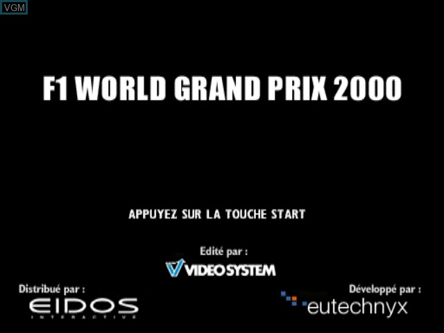 Title screen of the game F1 World Grand Prix - Saison 2000 on Sony Playstation