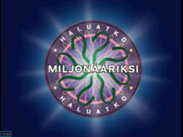 Title screen of the game Haluatko Miljonaariksi on Sony Playstation