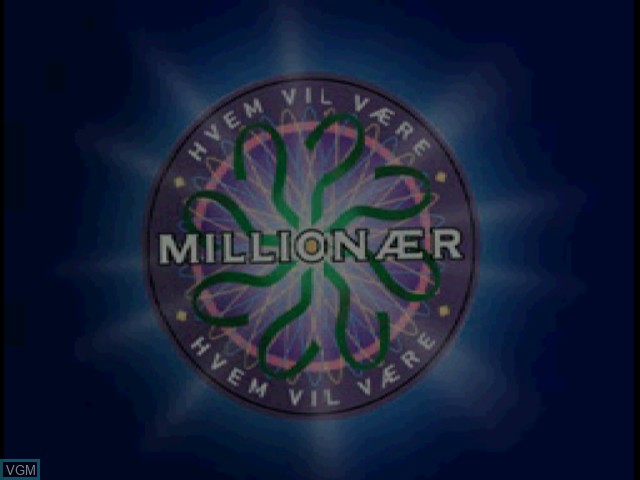 Title screen of the game Hvem Vil Vaere Millionaer on Sony Playstation
