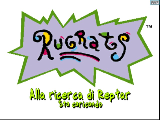 Title screen of the game Rugrats - Alla Ricerca di Reptar on Sony Playstation