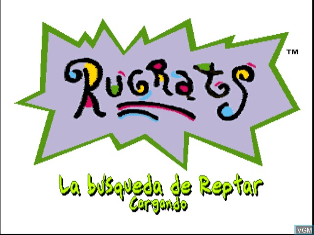 Title screen of the game Rugrats - La Busqueda de Reptar on Sony Playstation