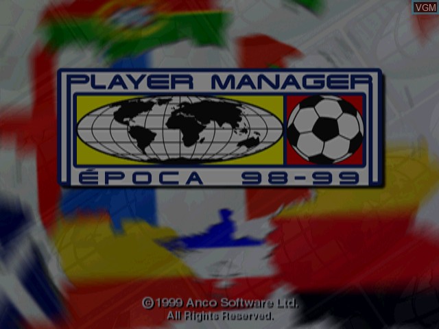 Title screen of the game Player Manager - Epoca 98-99 on Sony Playstation