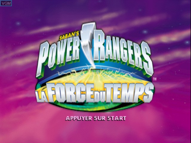 Title screen of the game Power Rangers - La Force du Temps on Sony Playstation