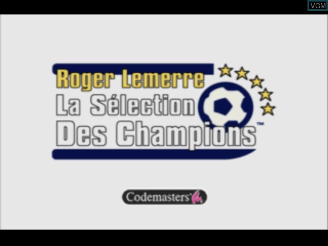 Title screen of the game Roger Lemerre - La Selection des Champions on Sony Playstation