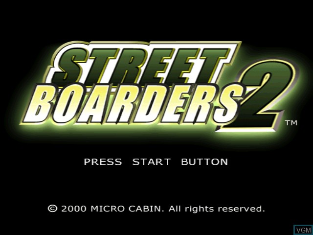 Title screen of the game Street Boarders 2 on Sony Playstation