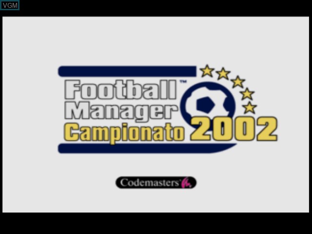 Title screen of the game Football Manager Campionato 2002 on Sony Playstation