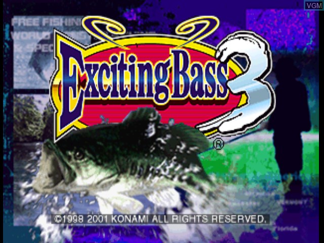 Title screen of the game Exciting Bass 3 on Sony Playstation