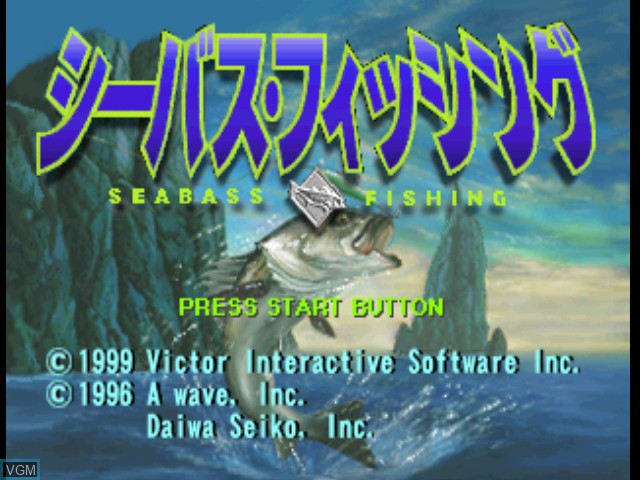 Title screen of the game Murakoshi Masami no Pakuchikou Seabass Fishing on Sony Playstation