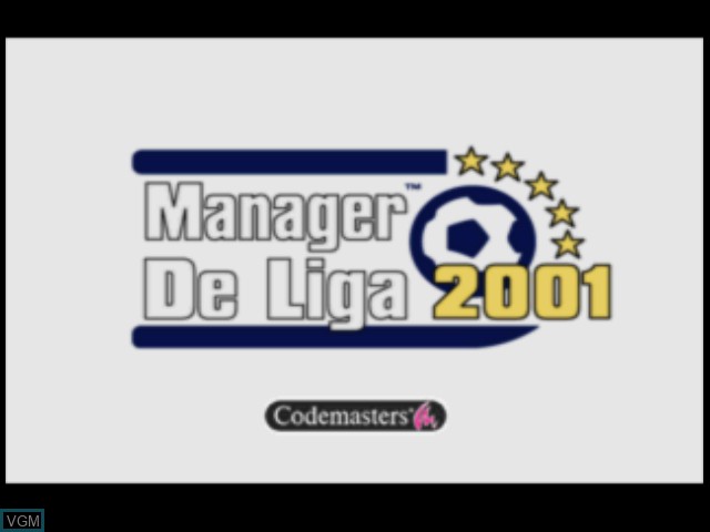Title screen of the game Manager de Liga 2001 on Sony Playstation