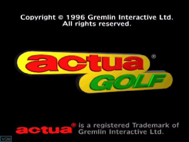Title screen of the game Actua Golf on Sony Playstation